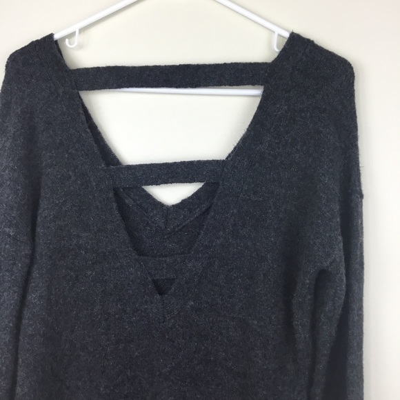 Ruby Moon Open Back Sweater Tunic XS Top V Neck - Picture 5 of 7